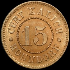 WERTMARKE: 15 Pfennig. CURT