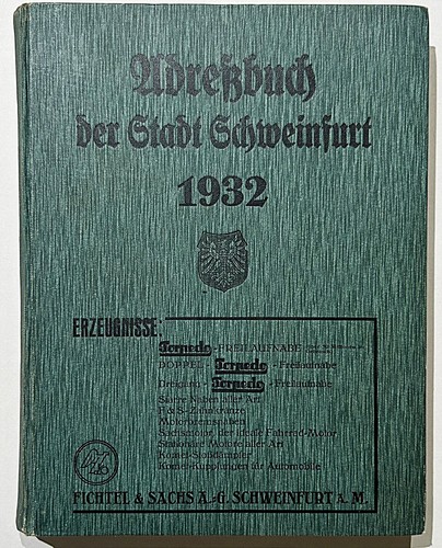Schweinfurt einwohnerbuch - schweinfurt,