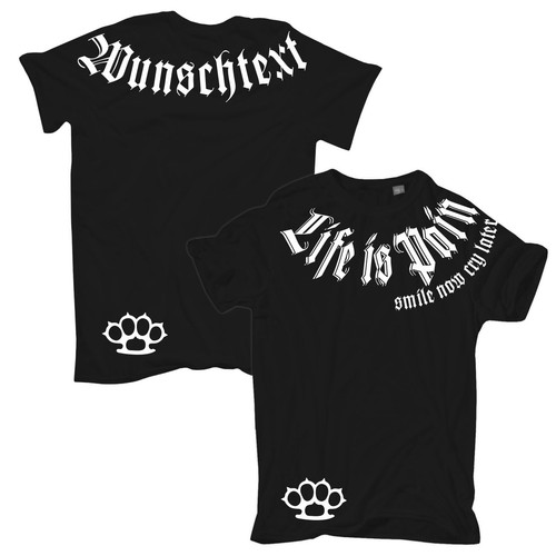 Tshirt wunschtext life pain - wunschtext,