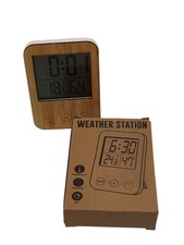 Wetterstation Thermometer Hygrometer Bambus Holz