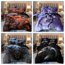 NEU 3D Drache Bettbezug Set