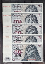 5 x 10 DM Banknoten 1960_unc./