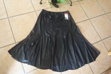 MAGNA Rock Kunstlederoptik 44 46 NEU schwarz A-Form schwingend Stretch LAGENLOOK