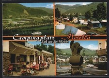 AK Zell an der Mosel, Campingplatz Mosella, Dampfer auf dem Fluss, Lebensmittel 