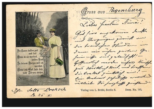 Gruss aus ak liebespaar am - ...,