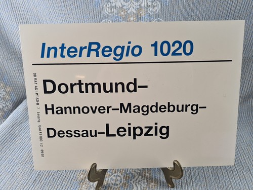 Zuglaufschild interregio 1020 - zuglaufschild:,