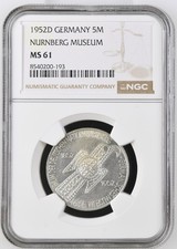 VALORIS BRD 5 DM 1952 D GERMANISCHES MUSEUM NGC MS 61