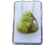 Grüner Opal Cabochon Anhänger quer gebohrt Nr. 4855