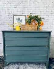 MID-CENTurY Dresser/Storage/Buffet-38"x32.5"x20"-refinished in green/Wood-145$ L