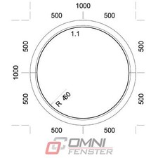 Rundfenster Kunststoff 100 cm