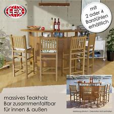 Bartresen Theke mit Barhocker aus Teakholz Bartisch Tresen ausklappbar Hausbar