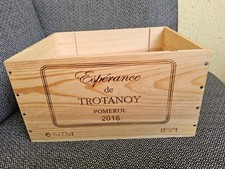 6er Holzkiste Weinkiste OHK Espérance de Trotanoy Bordeaux Frankreich Deko Box