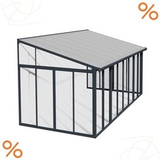 Palram-Canopia Kaltwintergarten San Remo 3x5.46 Terrassenüberdachung Anthrazit  