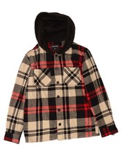 CHAPTER Herren Holzfällerhemd mit Kapuze Small beige kariert Baumwolle AP02