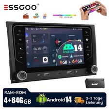 4+64GB Android 14 Navi Autoradio Carplay GPS Radio DAB+ Audi A4 S4 RS4 Seat Exeo