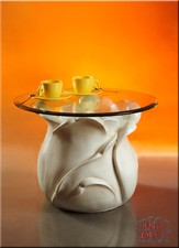 Glastisch Beistelltisch Couchtisch Glas Kaffeetisch Blumentisch Design Modern