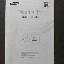 Bedienungsanleitung  Manual für Samsung Plasma TV Series 8