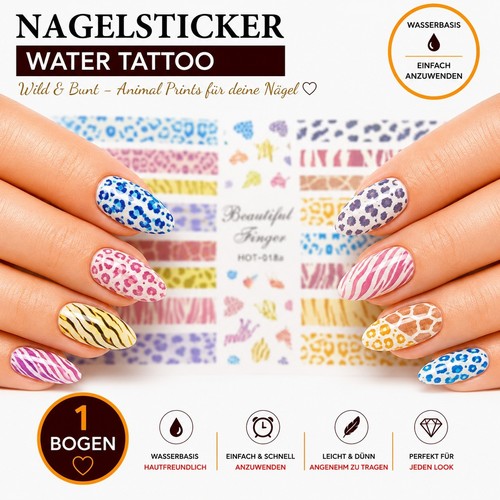Hot018 nail art water tattoo - hot018,