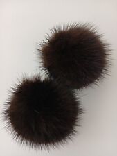 Pelzbommel Set Nerz 2 Stück Accessoires Naturbraun Nerzbrosche