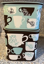 TUPPERWARE  STAPELBEHÄLTER-SET MIT KAFFEE-TEETASSEN-DESIGN /Seltenes