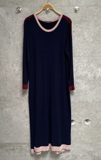 MAX MARA WEEKEND Baumwolle Strick Raglan Kleid Blau Rosa Bordeaux Gr. 40 Large