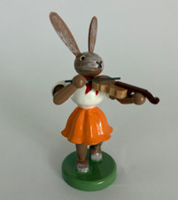 Blank Faltenrock Osterhase farbig mit Violine, OHF 011, echt Erzgebirge Ostern