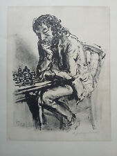 A. Paul WEBER (1893-1980): Orig. Lithographie „Schachspieler“, handsigniert 1976