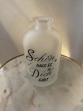Glas Deko Vase Flasche Spruch