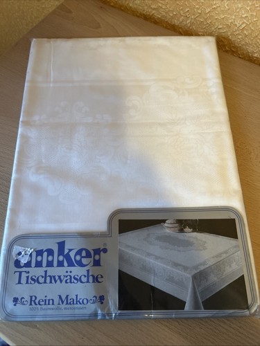 Tischdecke weiß rein mako - tischdecke,