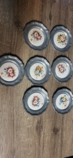 8 Zinnteller Wandteller mit