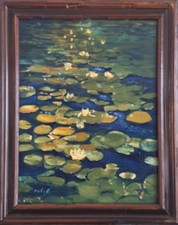 Original Ölgemälde Seerosen