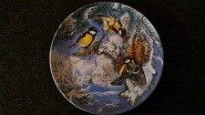 HUTSCHENREUTHER Wandteller, Vögel im Winter  "Kohlmeisen auf Futtersuche"