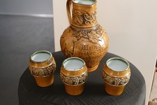 Wein Karaffe Krug Set m. Becher GERZ 3872 Steingut oder Keramik