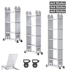 6 in 1 Multifunktionsleiter Aluminium Leiter Klappleiter Anlegeleiter Stehleiter