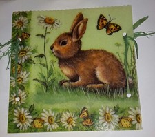 Windlicht aus Serviettentechnik  niedlicher Hase