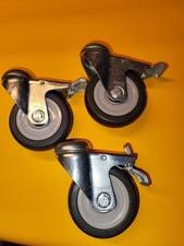 3 Stück Steinco Lenkrollen bremsbar Räder 100mm Pflegebett Transportwage