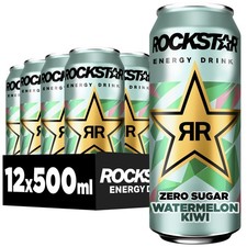 Rockstar Watermelon Kiwi Energy Drink - Fruchtig und Erfrischend - 12 x 500ml