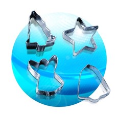 4 Stück Plätzchen Ausstecher Ausstechformen Keksausstecher  Weihnachten Metall