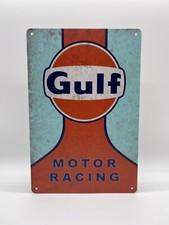 Blechschild gulf motor racing - blechschild,