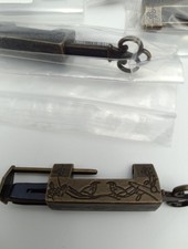 50x Vintage Vorhängeschloss Metall Antik Look mit Schlüssel 4 cm Verzierung...