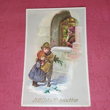 Weihnachtskarte - Goldprägung - Dt. Reich - 1924 - 100 Jahre  alt - Antik