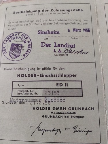 Holder einachser restauriert - holder,