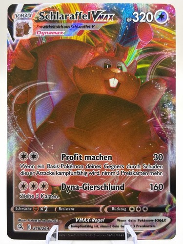 Pokemon karte schlaraffel vmax - schlaraffel,