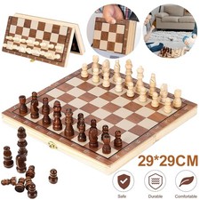 Schach Schachbrett Holz Magnetische Schachfiguren Klappbares Reiseschach Brett