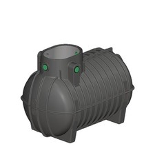 Zisterne 3000l Regenwasser Erdtank RONDO - 4x DN100 Anschlüsse, lebensmittelecht