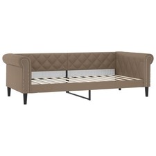 Schlafsofa Sofa 2 in 1 Tagesbett Sofabett Kunstleder Cappuccino Braun 100x200 cm