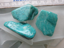 Amazonit, Mikroklin, 3 Trommelsteine  33 g Sammlungsauflösung