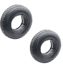 2x Reifen 16x4.00-8 / 4.80 tubeless inkl. Schläuche mit geradem Ventil TR13