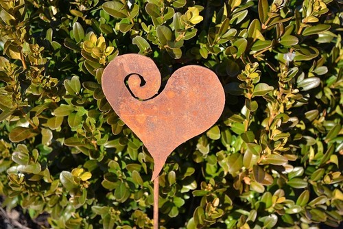 Deko herz gartenstecker rost - herz,