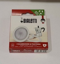 Bialetti 6 Tassen Mokkakanne Filterplatte & 3 Dichtungen/Dichtungen/Gummiringe Moka Express